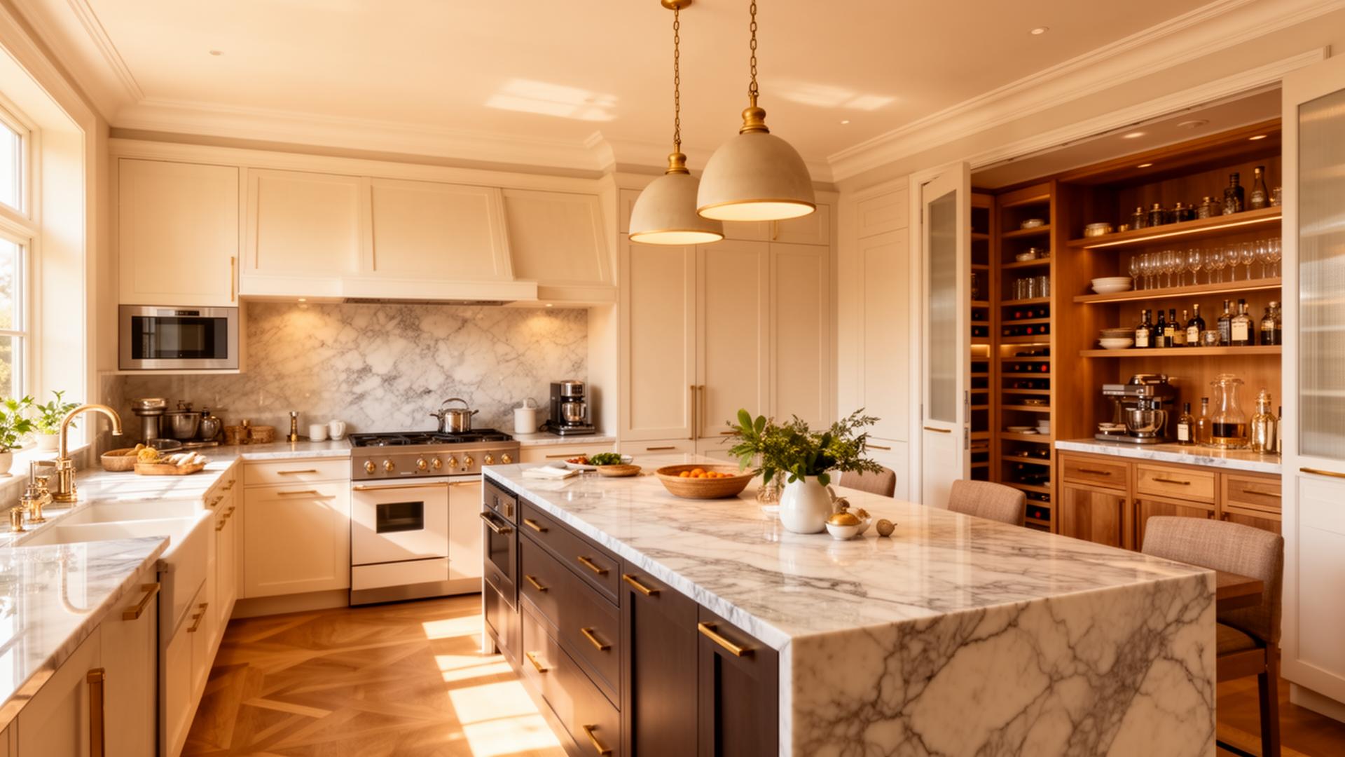 High-end luxury kitchen with butler's pantry in Nashville executive estate